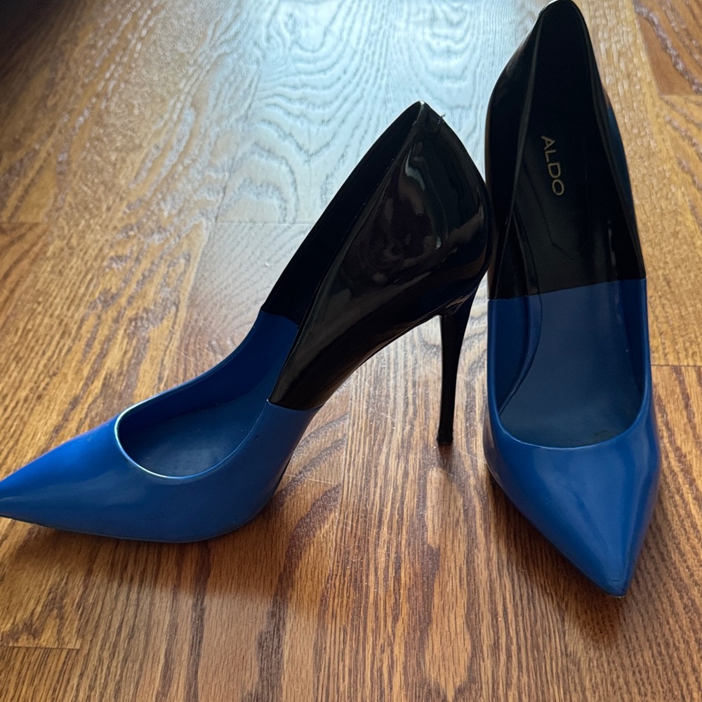 Aldo Stessy Blue and Black Heels